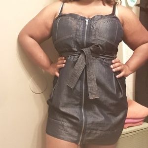 Plus size denim romper